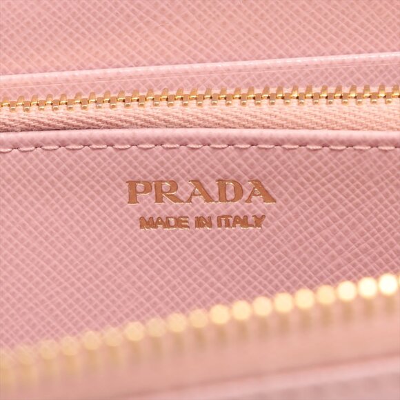 SOLD OUT Prada Saffiano Metal 1ML506 Leather Round-Zip-Wallet Pink - Picture 9 of 9